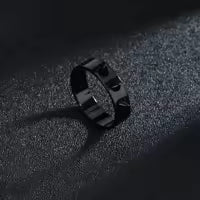 Spiked Band Ring - Unisex Mens Womens Spike Spikey Silver Stainless Steel