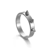 Spiked Band Ring - Unisex Mens Womens Spike Spikey Silver Stainless Steel