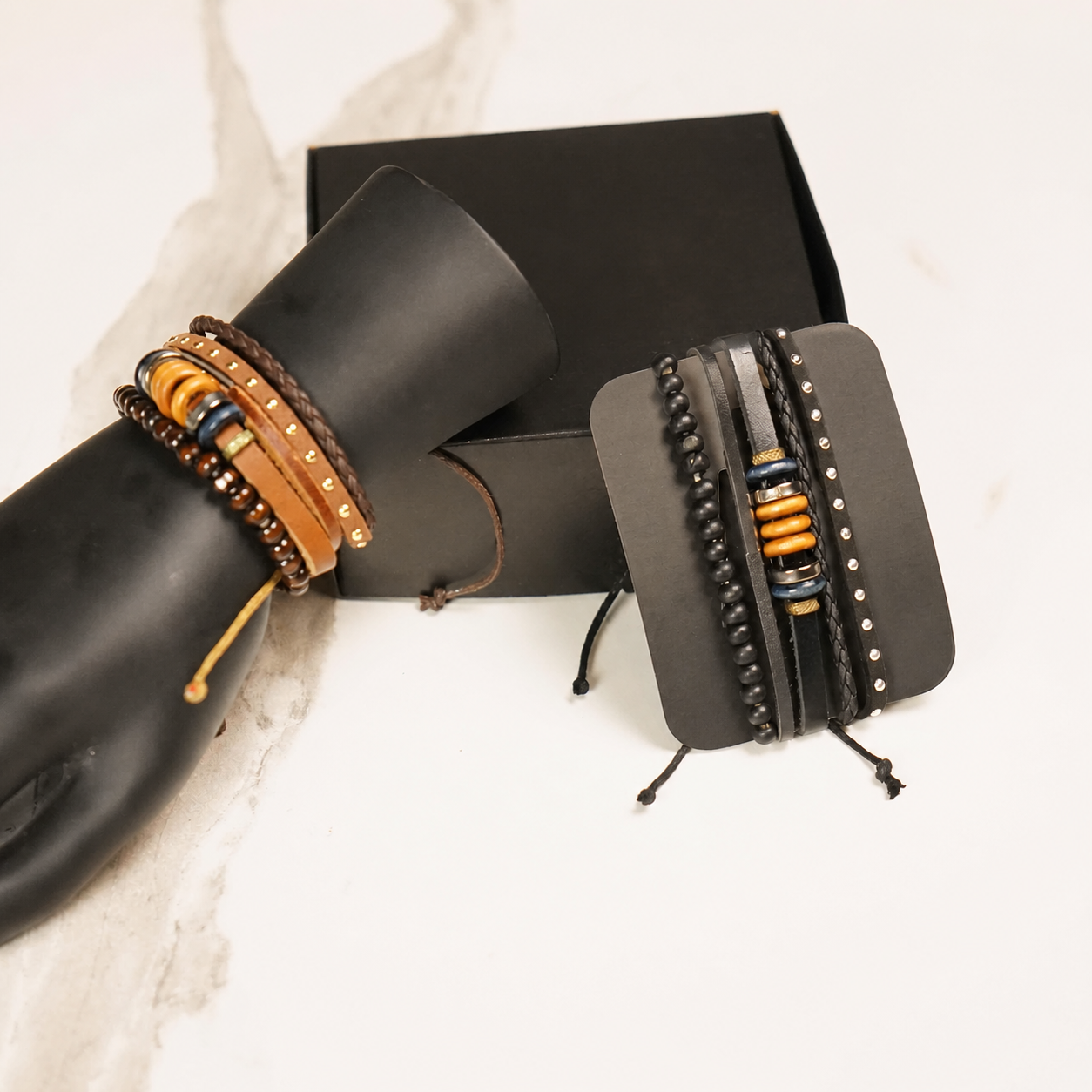 Multi-Leather Bracelet Stack - image 5