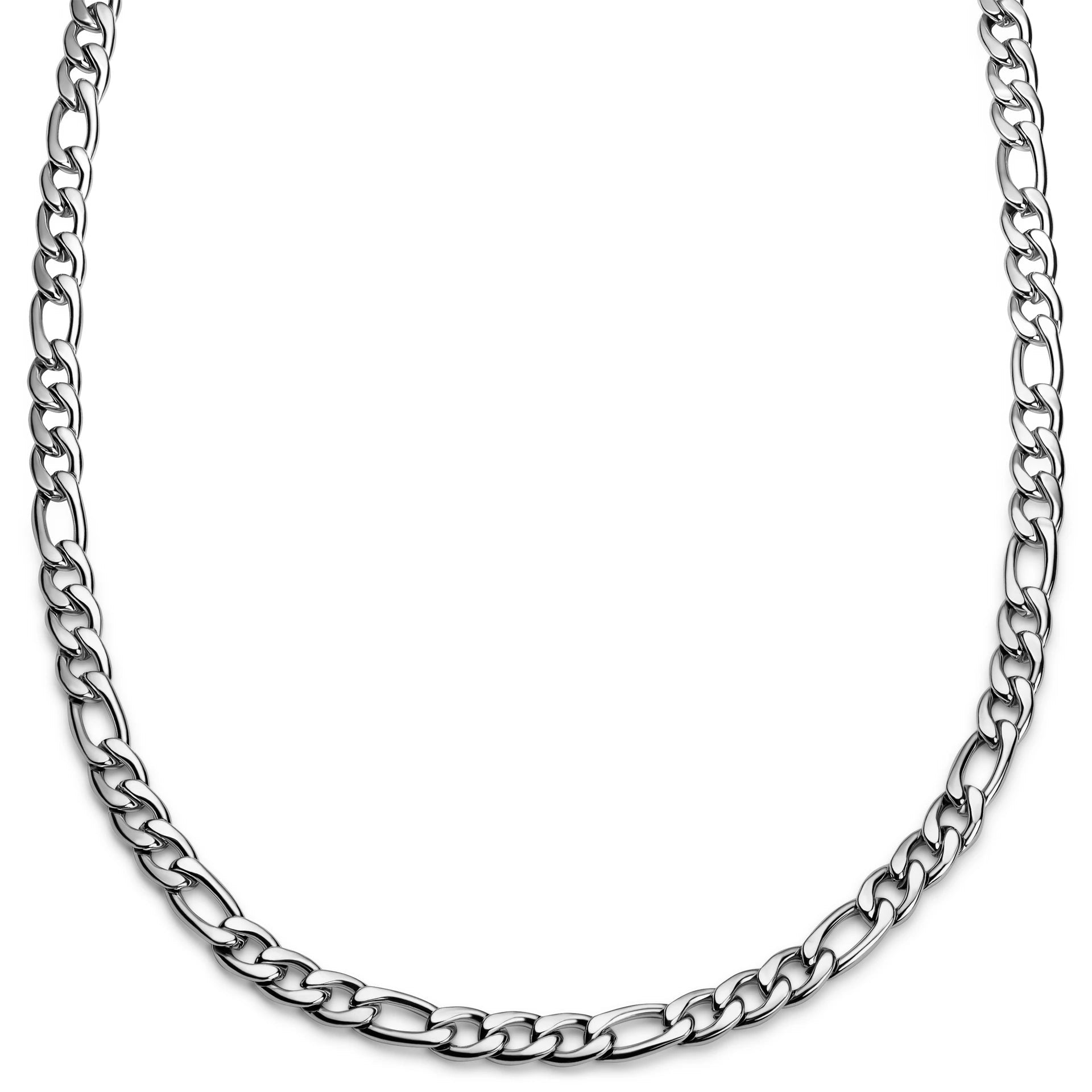 Silver Figaro Chain & Bracelet Set 6mm - image 3