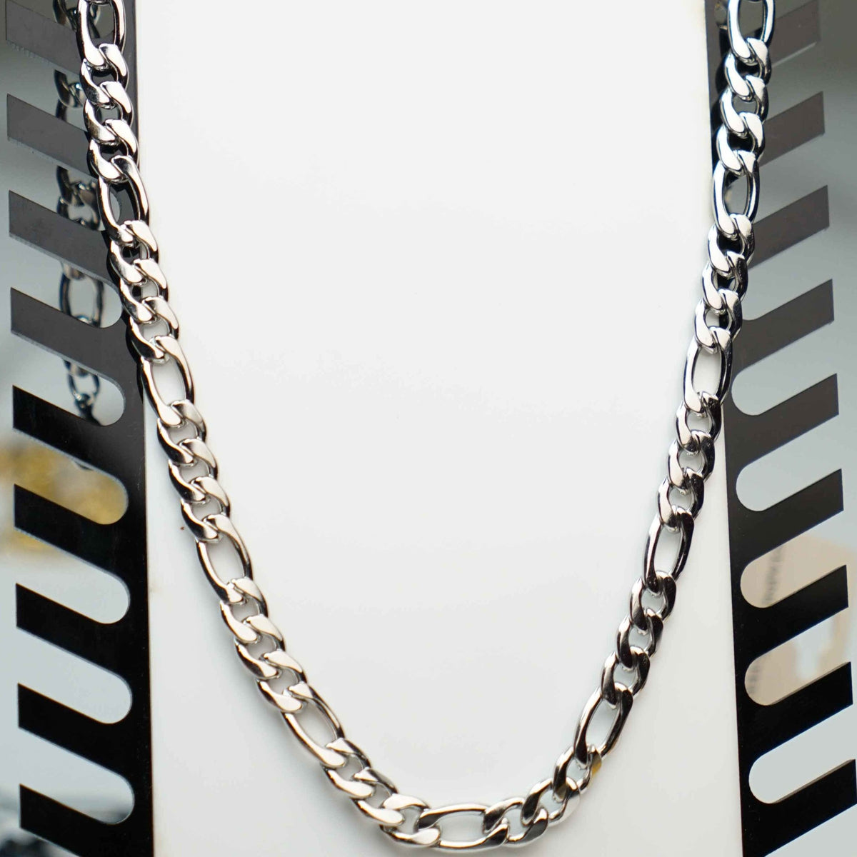 Silver Figaro Chain & Bracelet Set 6mm - image 5