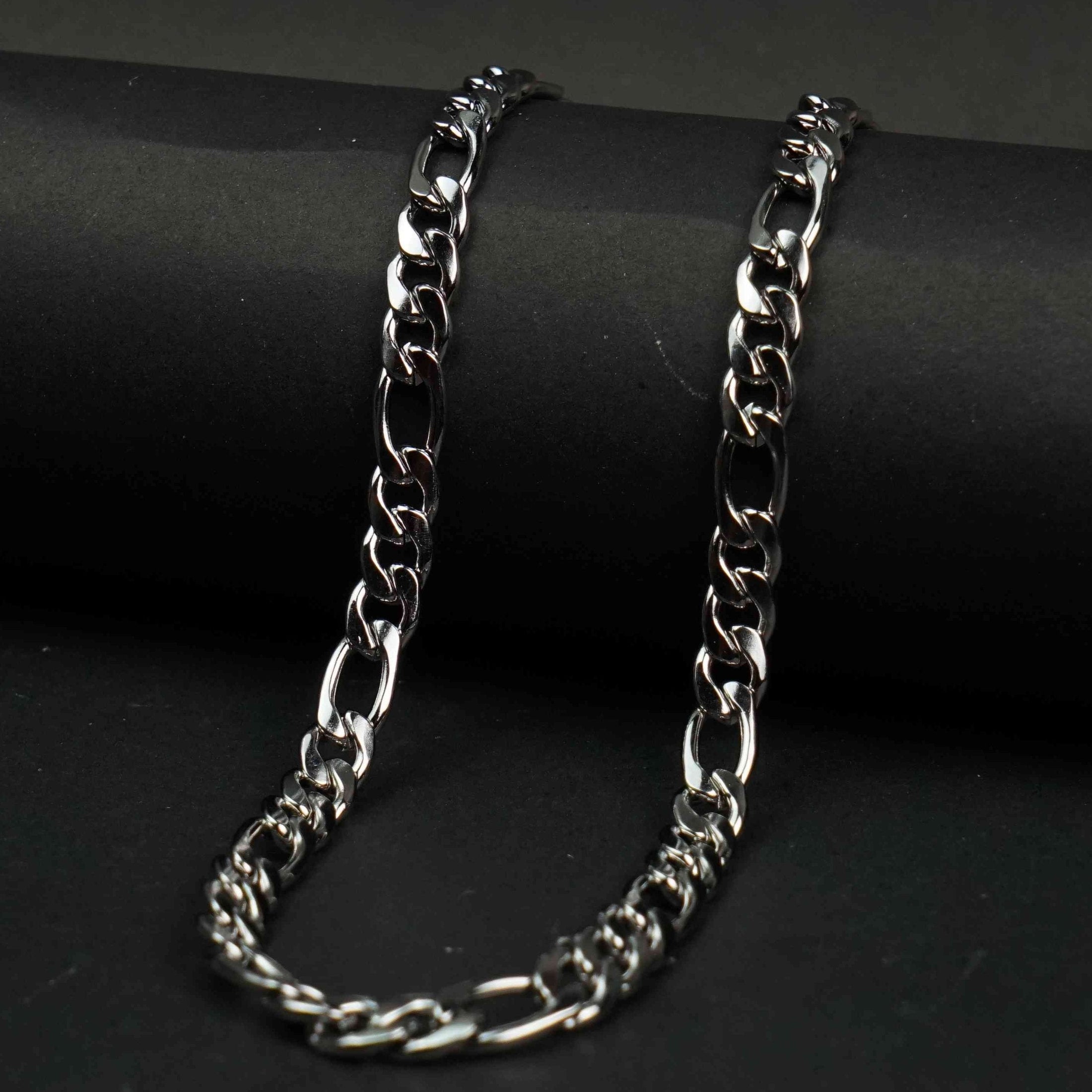 Silver Figaro Chain & Bracelet Set 6mm - image 6