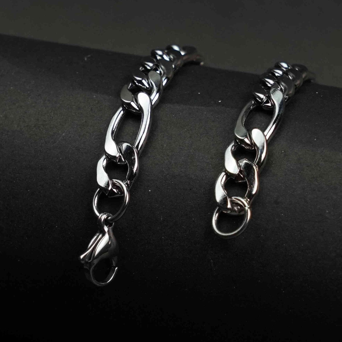 Silver Figaro Chain & Bracelet Set 6mm - image 7