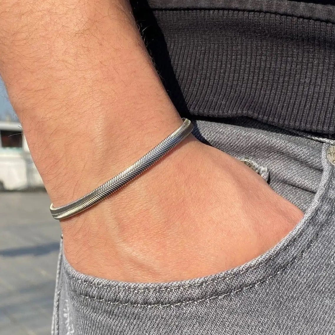 Silver Snake Chain Bracelet - image 7
