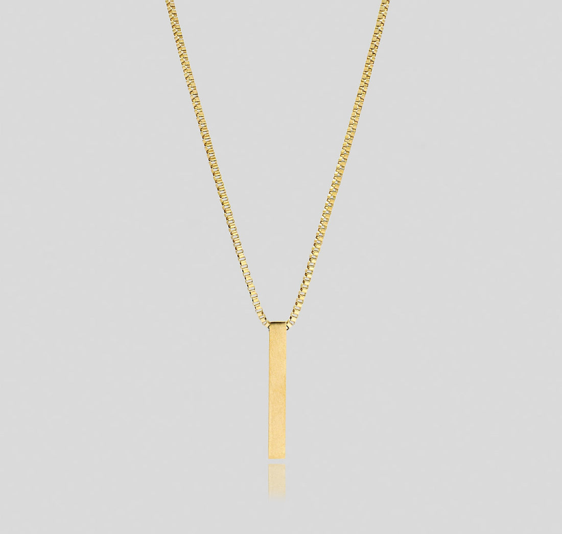 Gold Bar Pendant & Chain - image 2