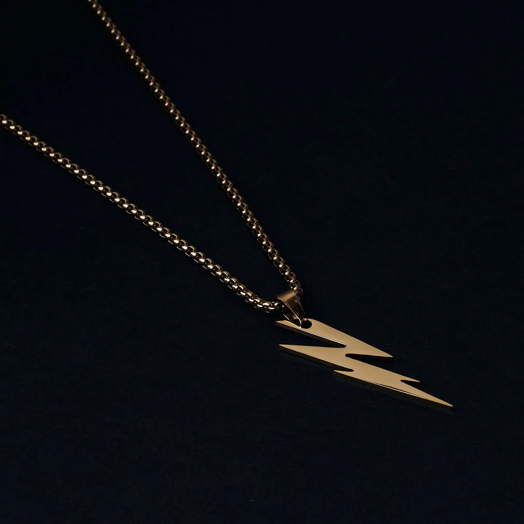 Gold Lightning Pendant & Chain - image 3