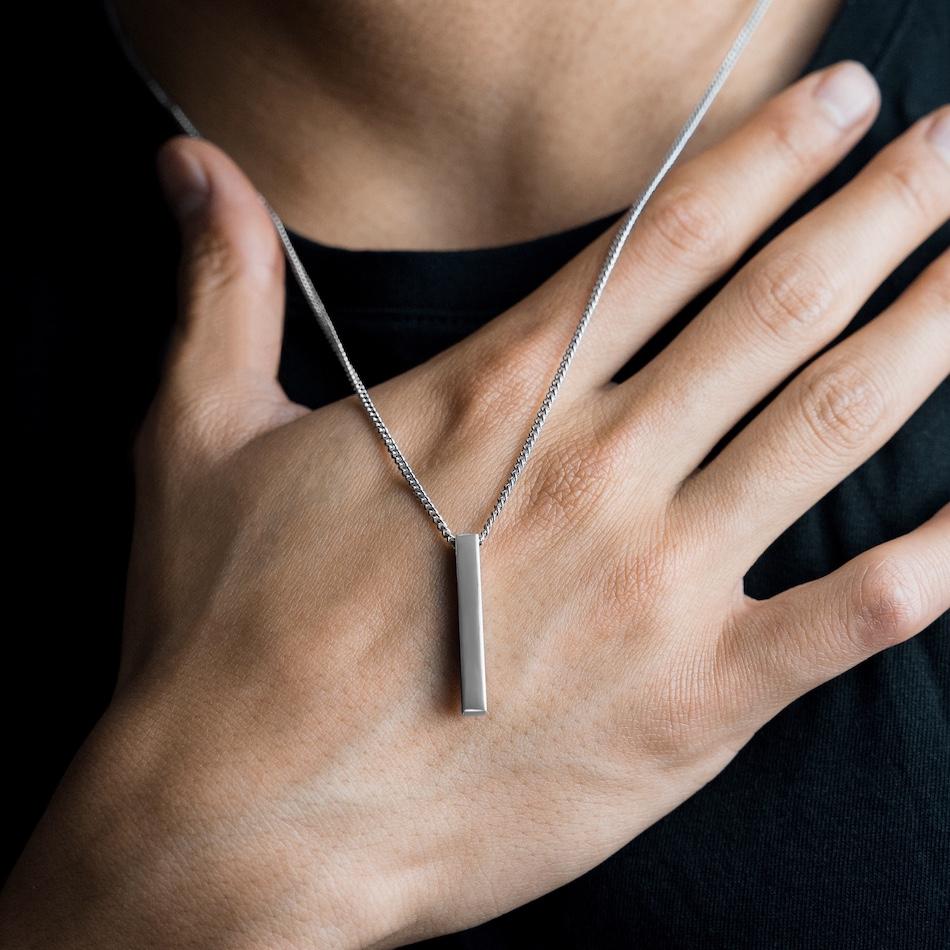 Silver Bar Pendant & Chain - image 1