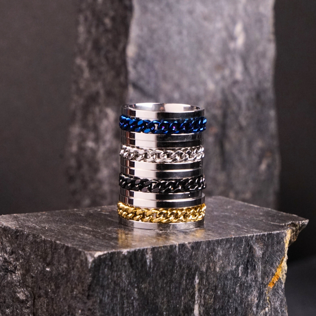 Black Curb Chain Ring - 6 mm - image 3
