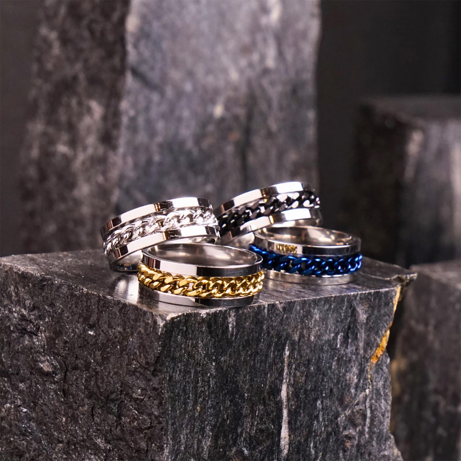 Silver Curb Chain Ring - 6 mm - image 2