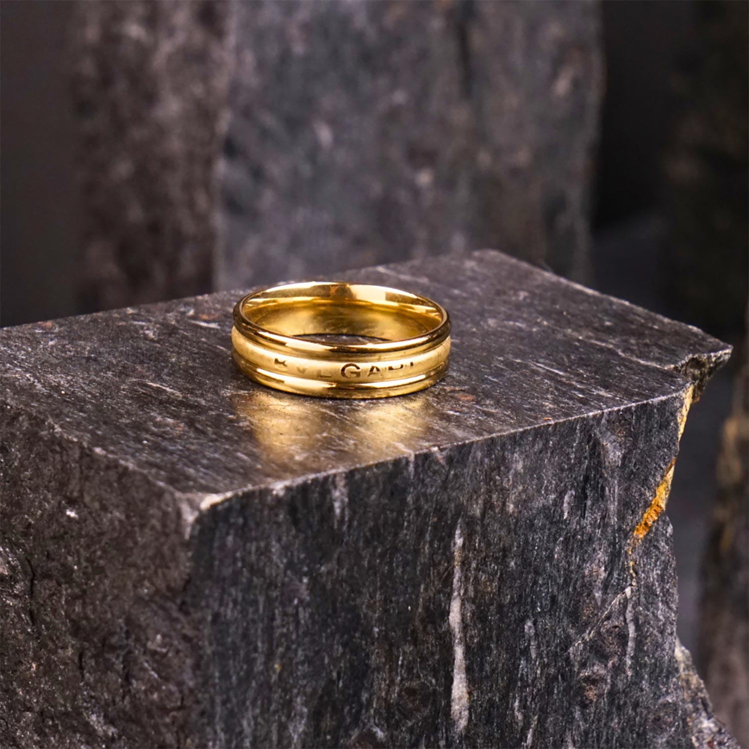 Pack of 3 Ferrum Steel Rings (Black, Silver, Golden) - 4mm - image 4