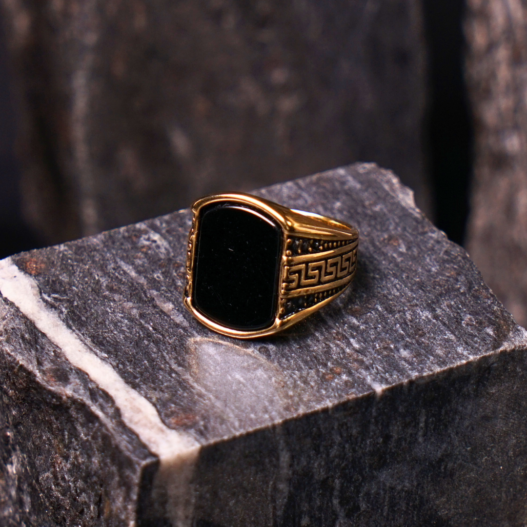 Golden Medusa Pattern Ring - image 1