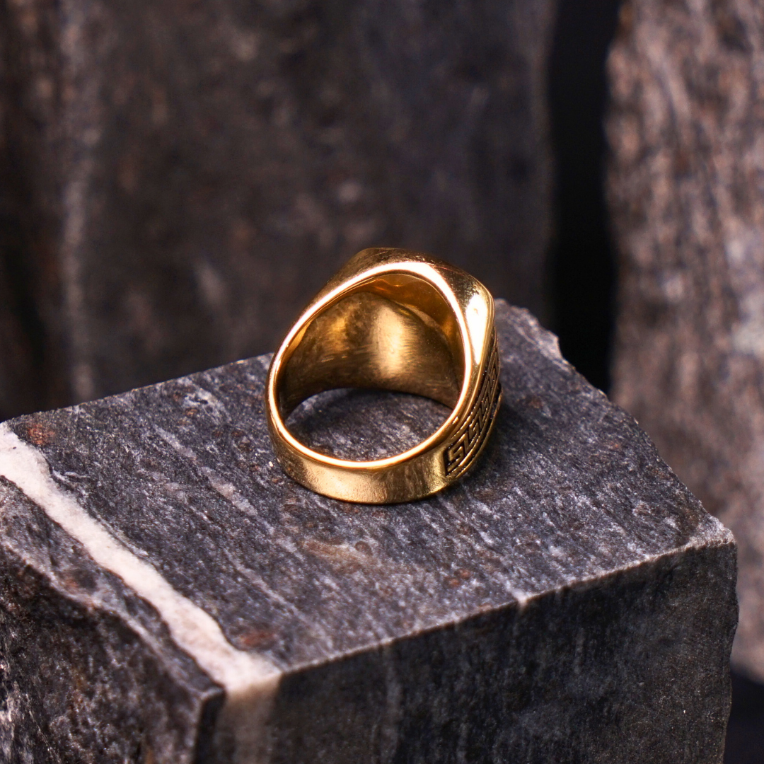 Golden Medusa Pattern Ring - image 2