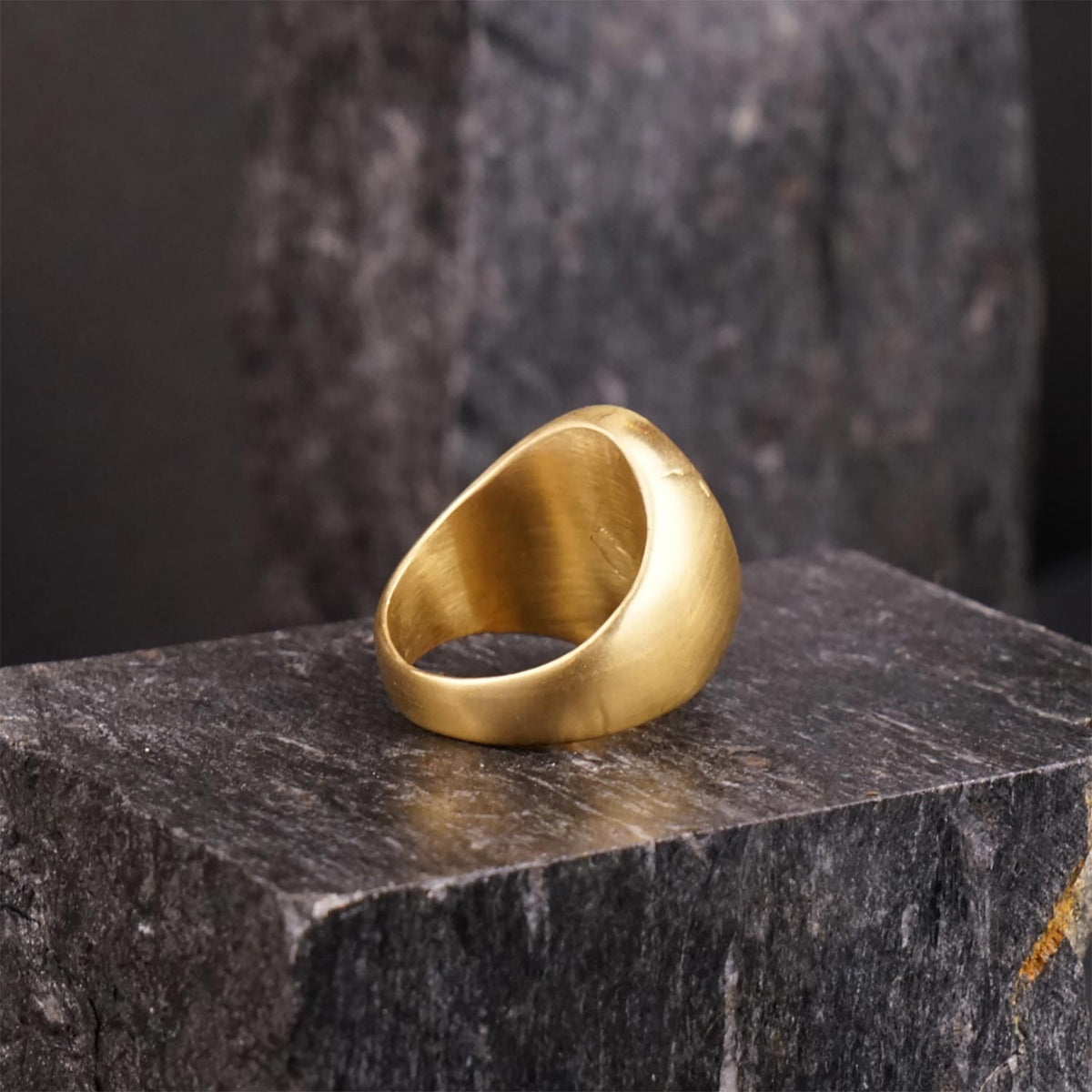 Golden Plain Signet Ring - image 2