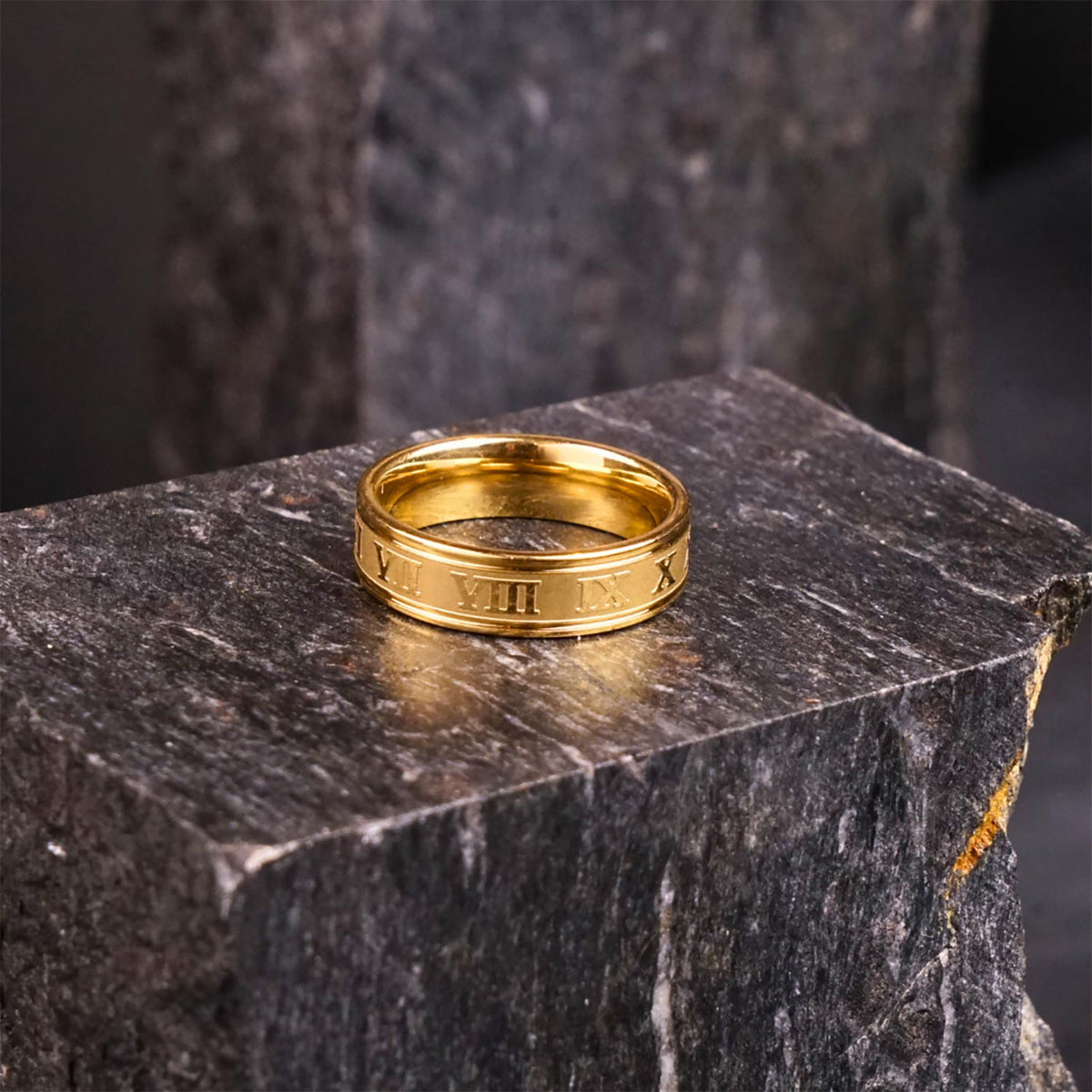 Golden Vintage Roman Ring - 5 mm - image 1