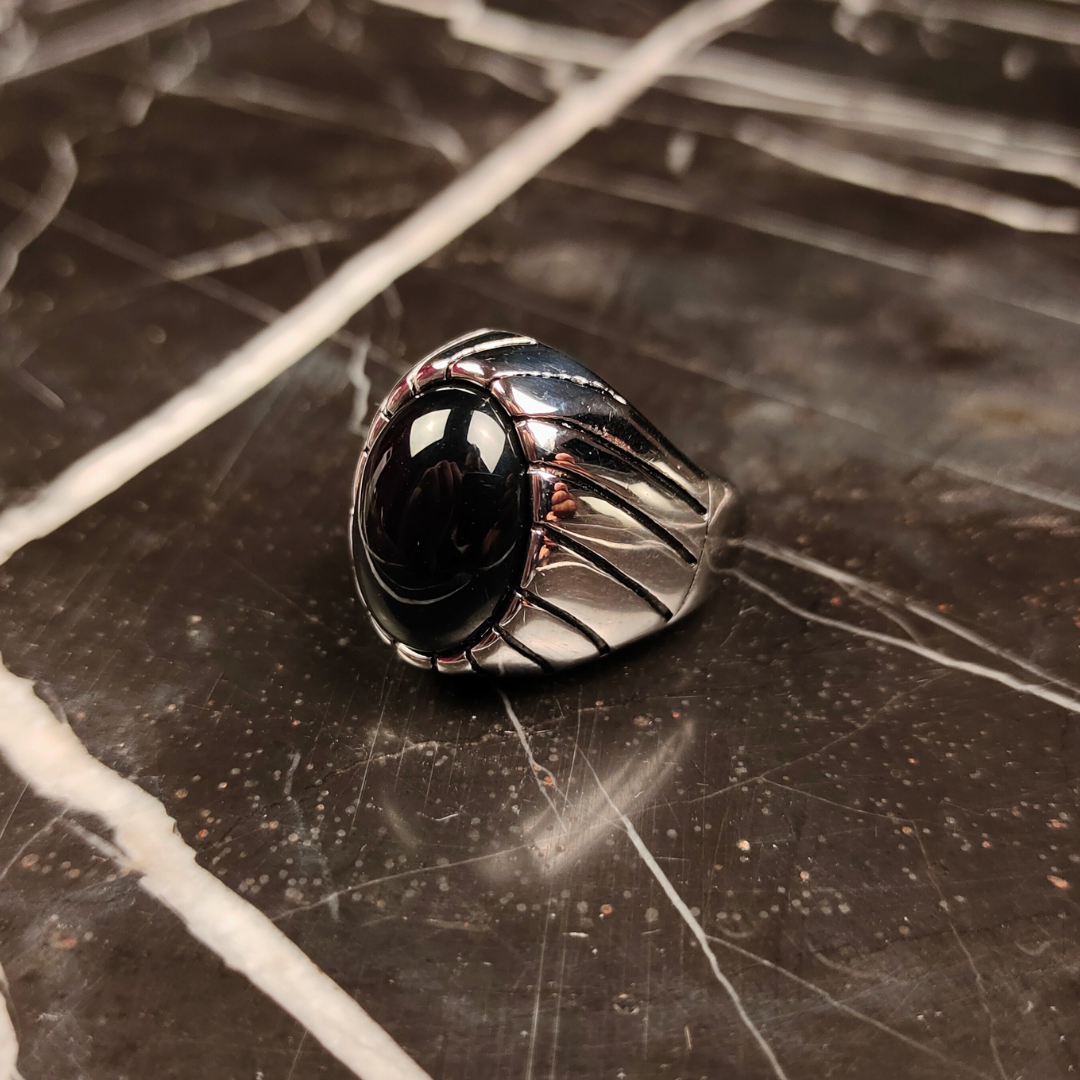 Ocean Waves Onyx Signet - image 1